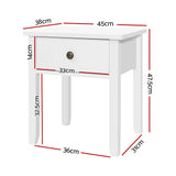 Bedside Tables Drawer Side Table Nightstand White Storage Cabinet White Lamp