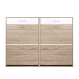 Artiss 2 Tier Shoe Cabinet - Wood