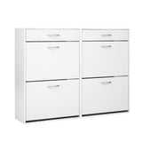 Artiss 36 Pairs Shoe Cabinet Rack Organisers Storage Shelf Drawer Cupboard White