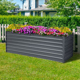 Greenfingers Garden Bed 240X80X77CM Galvanised Raised Steel Instant Planter 2N1