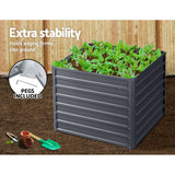 Greenfingers Garden Bed 2PCS 100X100X77CM Galvanised Steel Raised Planter