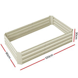 Green Fingers Set of 2 120 x 90cm Raised Garden Bed - Cream