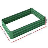 Green Fingers Set of 2 120 x 90cm Raised Garden Bed - Green