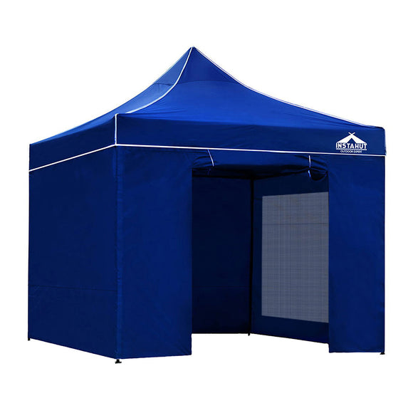 Instahut Gazebo Pop Up Marquee 3x3m Folding Wedding Tent Gazebos Shade Blue