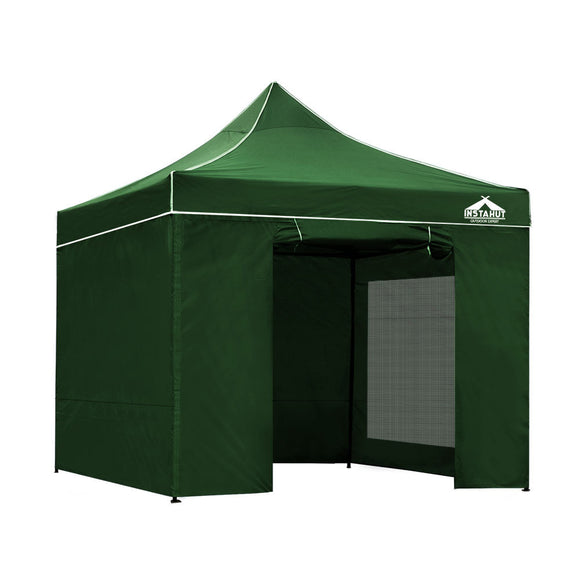 Instahut Gazebo Pop Up Marquee 3x3m Folding Wedding Tent Gazebos Shade Green