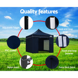 Instahut Gazebo Pop Up Marquee 3x3m Folding Wedding Tent Gazebos Shade Navy