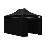 Instahut Gazebo Pop Up Marquee 3x4.5m Folding Wedding Tent Gazebos Shade Black