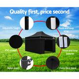 Instahut Gazebo Pop Up Marquee 3x4.5m Folding Wedding Tent Gazebos Shade Black