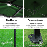 Instahut Gazebo Pop Up Marquee 3x6m Folding Wedding Tent Gazebos Shade Green