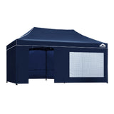 Instahut Gazebo Pop Up Marquee 3x6m Folding Wedding Tent Gazebos Shade Navy