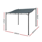 Instahut Gazebo 3x2.55m Party Marquee Outdoor Wedding Tent Iron Art Canopy Grey