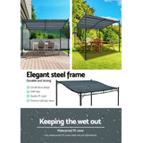 Instahut Gazebo 3x2.55m Party Marquee Outdoor Wedding Tent Iron Art Canopy Grey