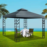 Instahut Gazebo 3x3m Party Marquee Outdoor Wedding Event Tent Iron Art Canopy Grey