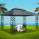 Instahut Gazebo 4x3m Party Marquee Outdoor Wedding Event Tent Iron Art Canopy Grey