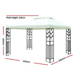 Instahut Gazebo 4x3m Marquee Outdoor Party Wedding Gazebos Tent Iron Art