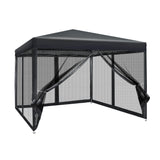 Instahut Gazebo Pop Up Marquee 3x3m Wedding Mesh Side Wall Outdoor Gazebos Black