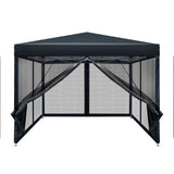 Instahut Gazebo Pop Up Marquee 3x3m Wedding Mesh Side Wall Outdoor Gazebos Black