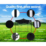 Instahut Gazebo Pop Up Marquee 3x3m Outdoor Tent Folding Wedding Gazebos Black