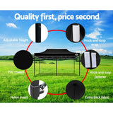 Instahut Gazebo Pop Up Marquee 3x6m Outdoor Tent Folding Wedding Gazebos Black