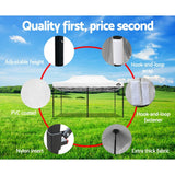 Instahut Gazebo Pop Up Marquee 3x6m Outdoor Tent Folding Wedding Gazebos White