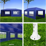 Instahut Gazebo 3x6m Outdoor Marquee side Wall Gazebos Tent Canopy Camping Blue 8 Panel