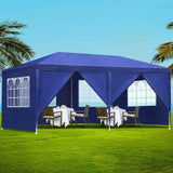 Instahut Gazebo 3x6m Outdoor Marquee side Wall Gazebos Tent Canopy Camping Blue 8 Panel