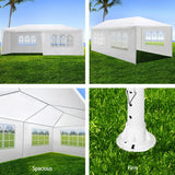 Instahut Gazebo 3x6m Outdoor Marquee Side Wall Party Wedding Tent Camping White 6 Panel