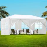 Instahut Gazebo 3x6m Outdoor Marquee Side Wall Party Wedding Tent Camping White 6 Panel