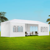 Instahut Gazebo 3x9m Outdoor Marquee side Wall Gazebos Tent Canopy Camping White 8 Panel