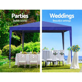 Instahut Gazebo 3x3m Tent Marquee Party Wedding Event Canopy Camping Blue