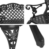 Gardeon Garden Bench Patio Porch Park Lounge Cast Aluminium Outdoor Furniture