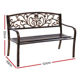 Gardeon Cast Iron Garden Bench - Bronze