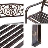 Gardeon Cast Iron Garden Bench - Bronze