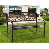 Gardeon Cast Iron Garden Bench - Bronze