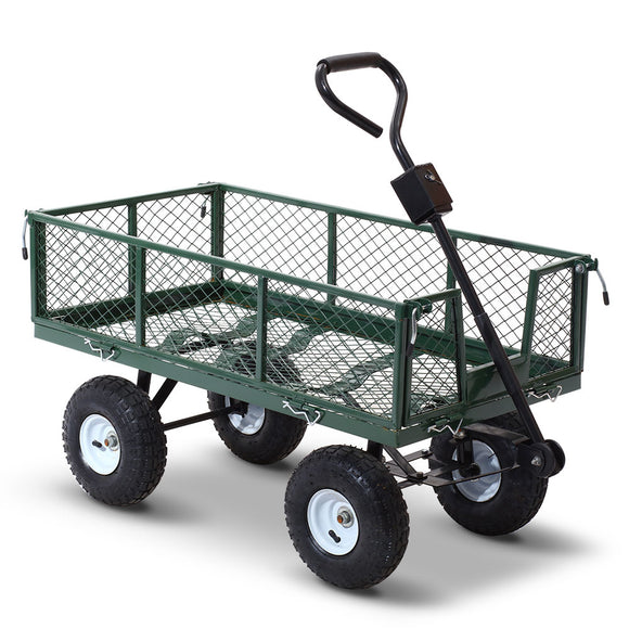 Gardeon Mesh Garden Steel Cart - Green