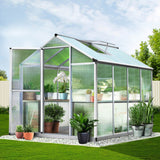 Greenfingers Greenhouse Aluminium Green House Garden Shed Greenhouses 2.42x1.9M