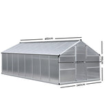 Greenfingers Greenhouse Aluminium Garden Shed Green House Greenhouses 4.82x2.5M