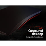 Artiss Gaming Desk Home Office Carbon Fiber Computer Table Racer Desks Black Red