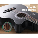 ALPHA 38 Inch Wooden Acoustic Guitar Black