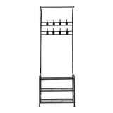 Artiss Clothes Rack Coat Stand Garment Portable Hanger Airer Organiser Shoe Storage Metal Black