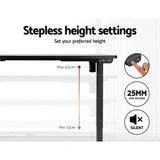 Electric Motorised Height Adjustable Standing Desk - Black Frame with 140cm Black Top