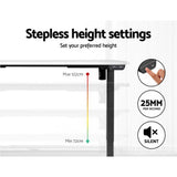 Electric Motorised Height Adjustable Standing Desk - Black Frame with 140cm White Top