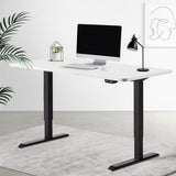 Electric Motorised Height Adjustable Standing Desk - Black Frame with 140cm White Top