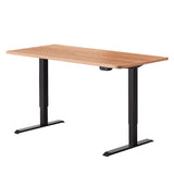 Electric Motorised Height Adjustable Standing Desk - Black Frame with 140cm Natural Oak Top