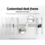 Electric Motorised Height Adjustable Standing Desk - White Frame with 140cm White Top