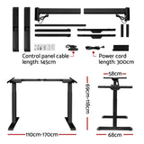 Artiss Standing Desk Sit Stand Table Riser Motorised Electric Computer Laptop Desks Dual Motors 140cm Black