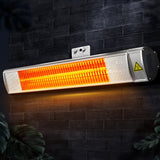 Devanti Electric Infrared Radiant Strip Heater Outdoor Indoor Halogen 2000W