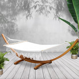 Gardeon Double Tassel Hammock with Wooden Hammock Stand