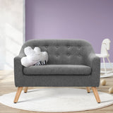 Keezi Kids Sofa Armchair Lounge Chair Chairs Children Couch Double Fabric Grey