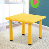 Keezi Kids Children Painting Activity Study Plastic Desk Yellow Table 60x60cm